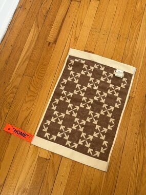 Off-White Brown and Cream Arrow Towel
